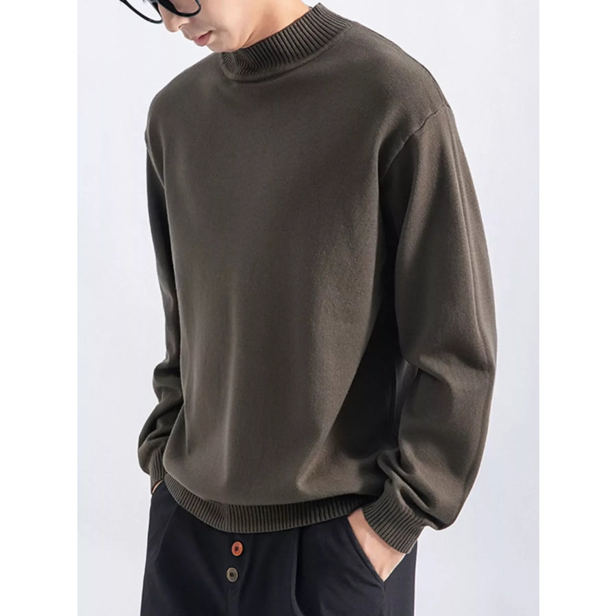 Men’s Plus Size Minimalist Mock Neck Sweater Apparel and Accessories