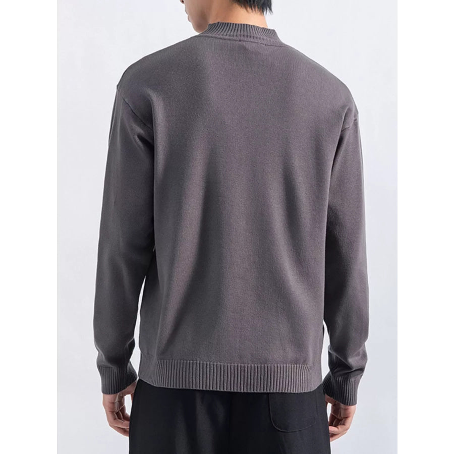 Men’s Plus Size Minimalist Mock Neck Sweater Apparel and Accessories