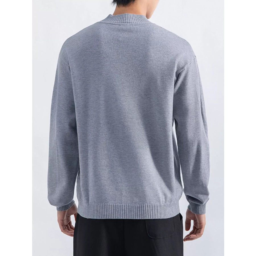 Men’s Plus Size Minimalist Mock Neck Sweater Apparel and Accessories