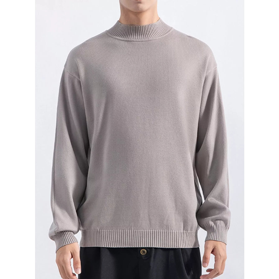 Men’s Plus Size Minimalist Mock Neck Sweater Mocha / M Apparel and Accessories