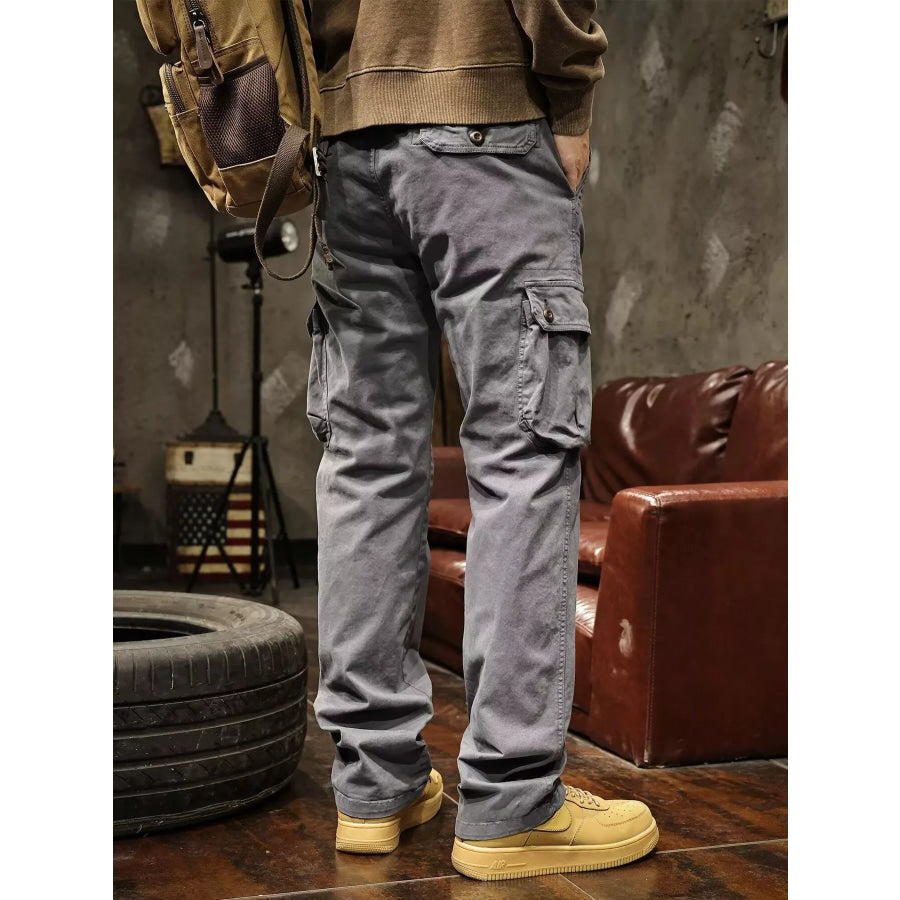 Men’s Plus Size Multi-Pocket Cargo Pants Apparel and Accessories