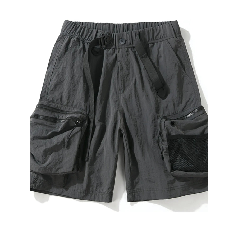 Men’s Plus Size Multi-Pocket Cargo Shorts Grey / M Apparel and Accessories