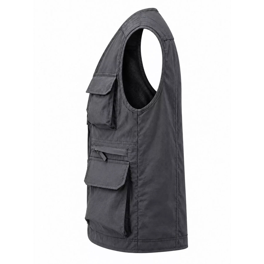 Men’s Plus Size Multi-Pocket Tactical Utility Vest Apparel and Accessories