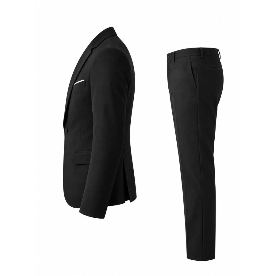 Men’s Plus Size One Button Blazer and Pants Set Apparel Accessories