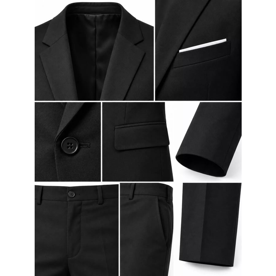 Men’s Plus Size One Button Blazer and Pants Set Apparel Accessories