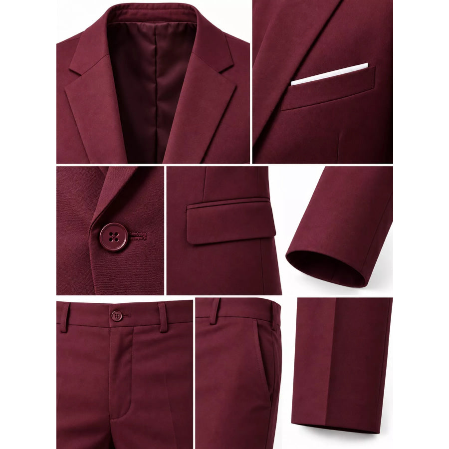 Men’s Plus Size One Button Blazer and Pants Set Apparel Accessories