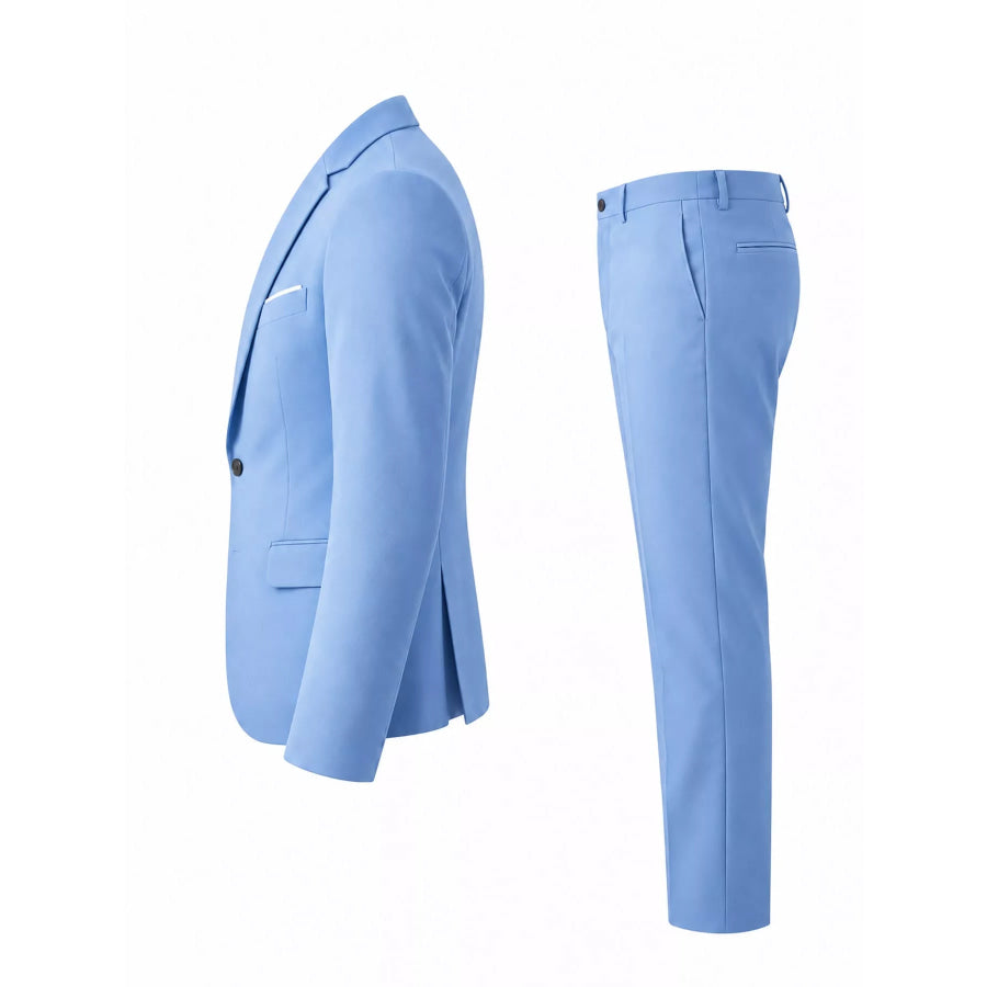 Men’s Plus Size One Button Blazer and Pants Set Apparel Accessories
