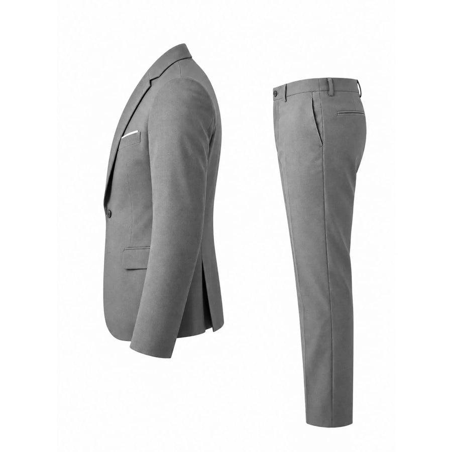 Men’s Plus Size One Button Blazer and Pants Set Apparel Accessories