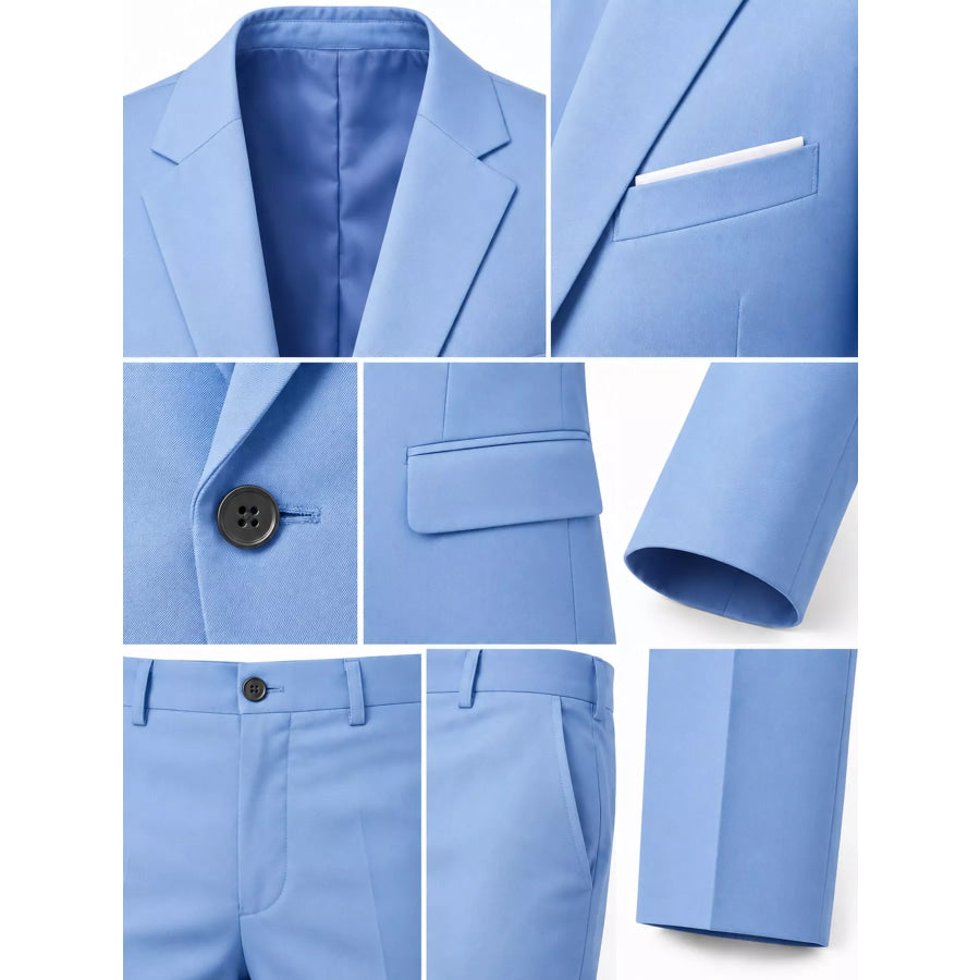 Men’s Plus Size One Button Blazer and Pants Set Apparel Accessories