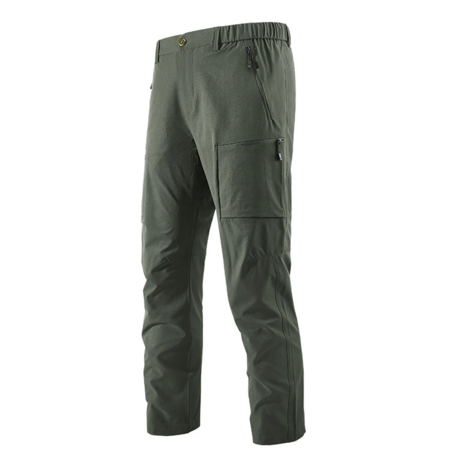 Men’s Plus Size Outdoor Cargo Pants with Zipper Pockets Army Green / M Apparel and Accessories