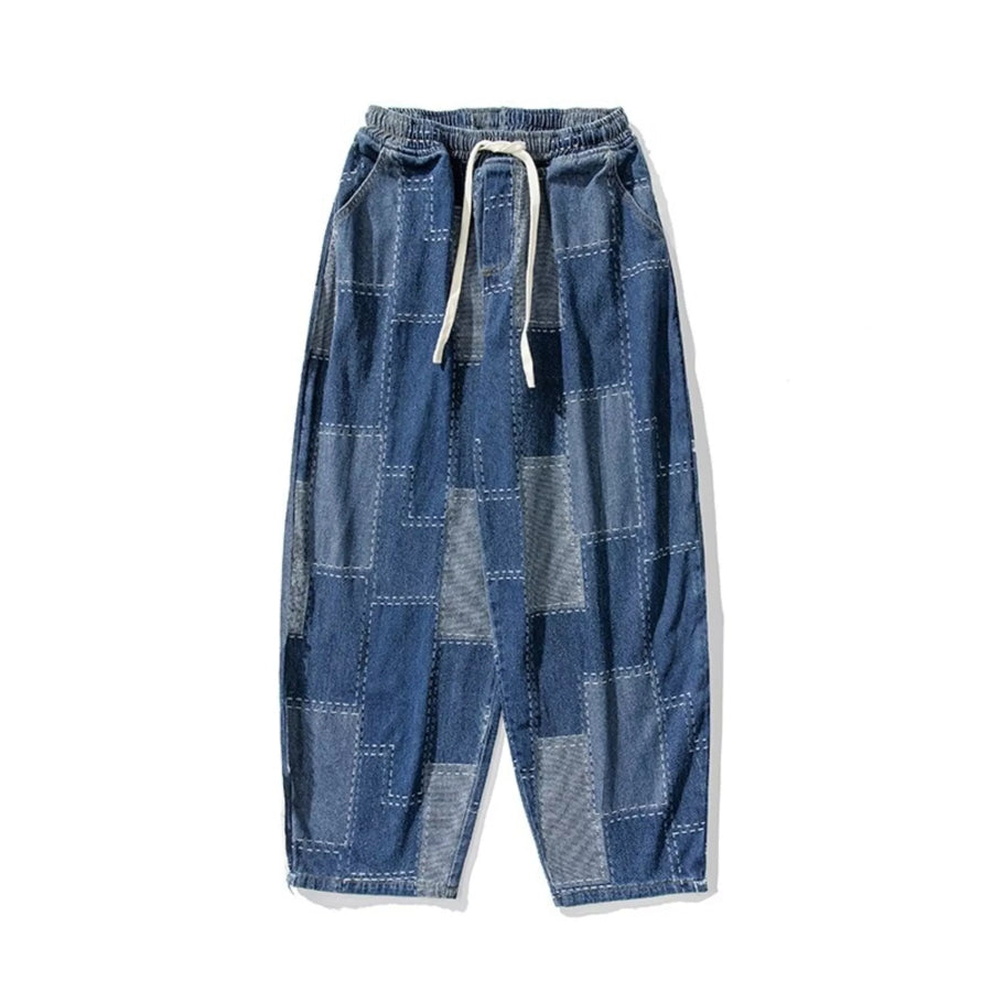 Men’s Plus Size Patchwork Wide Leg Jeans Apparel and Accessories