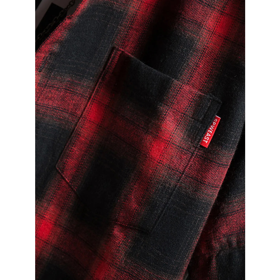 Men’s Plus Size Plaid Button Up Short-Sleeve Shirt Apparel and Accessories