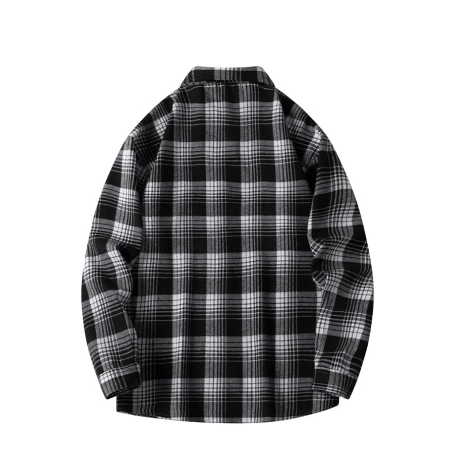 Men’s Plus Size Plaid Long Sleeve Shirt Apparel and Accessories