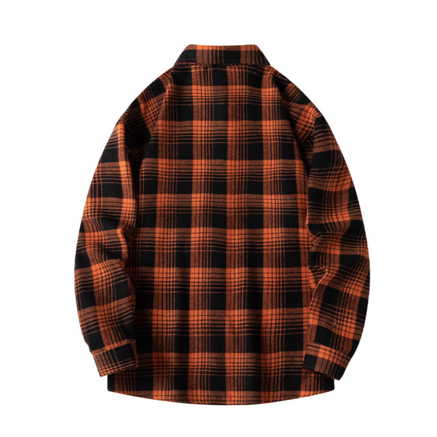 Men’s Plus Size Plaid Long Sleeve Shirt Apparel and Accessories