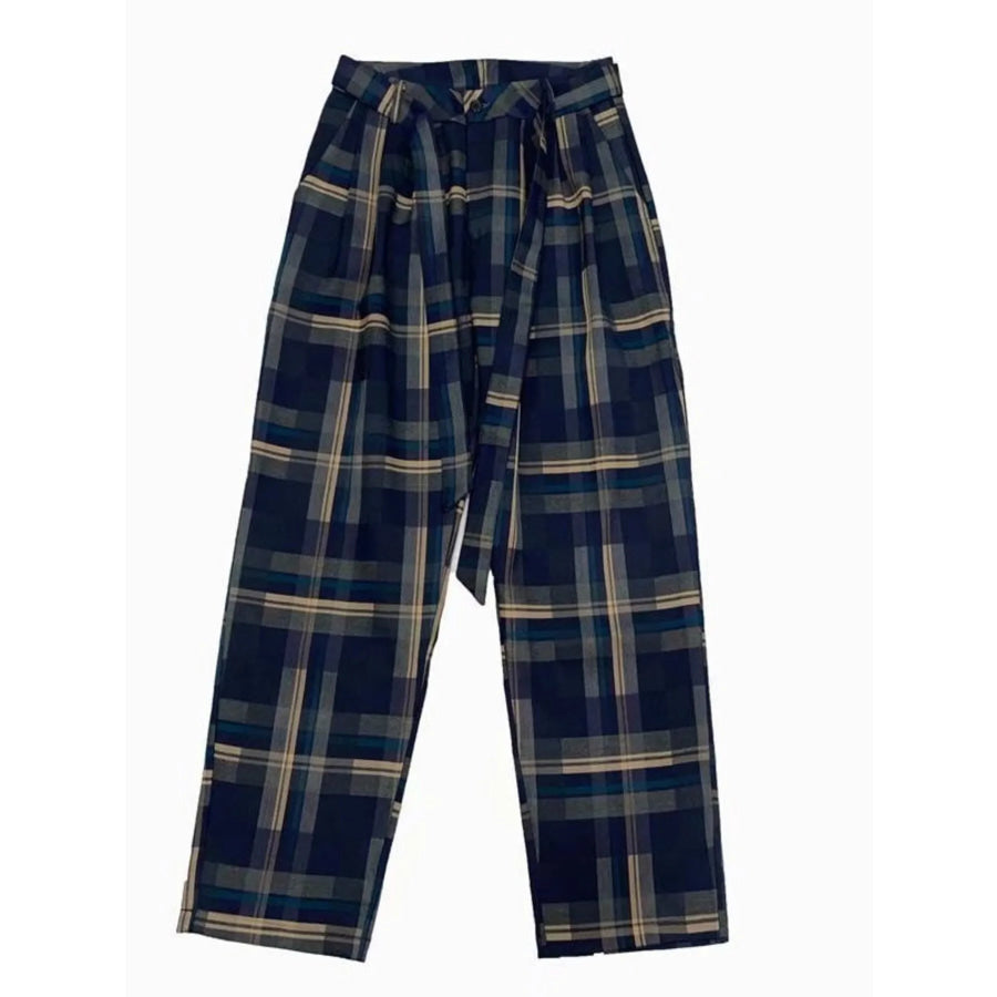 Men’s Plus Size Plaid Pattern Relaxed Fit Pants Apparel and Accessories