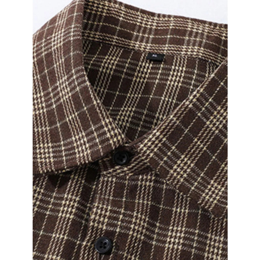 Men’s Plus Size Plaid Short Sleeve Shirt Apparel and Accessories