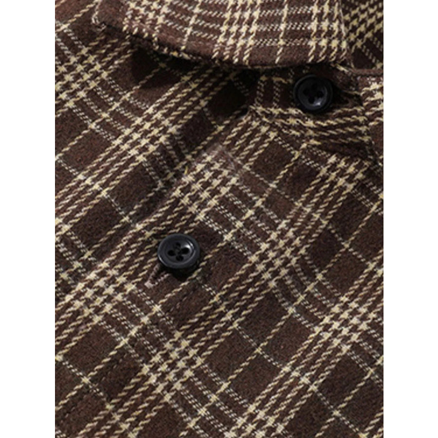 Men’s Plus Size Plaid Short Sleeve Shirt Apparel and Accessories