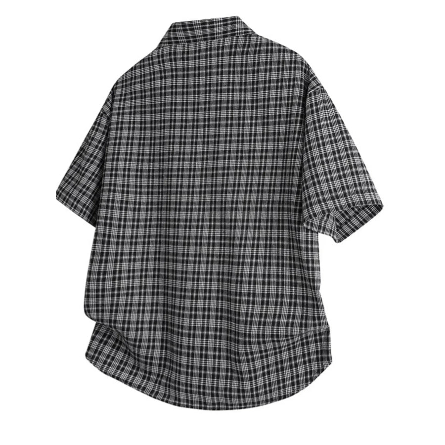 Men’s Plus Size Plaid Short Sleeve Shirt Apparel and Accessories