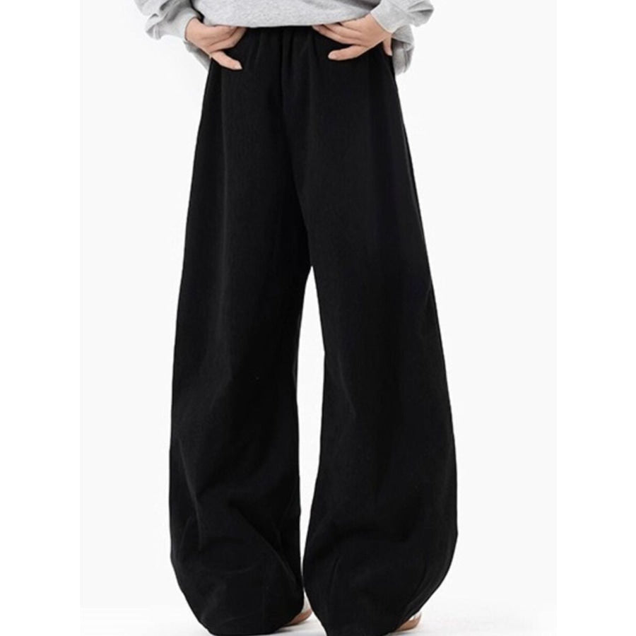 Men’s Plus Size Pleated Detail Wide Leg Pants Apparel and Accessories