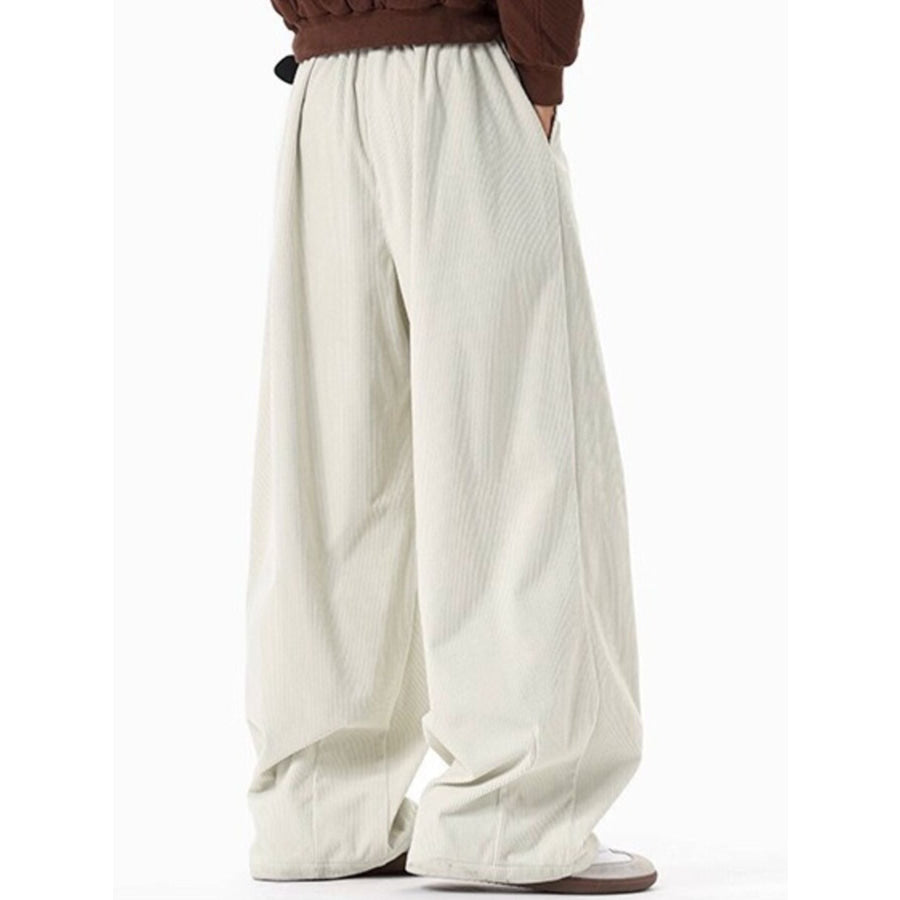 Men’s Plus Size Pleated Detail Wide Leg Pants Apparel and Accessories