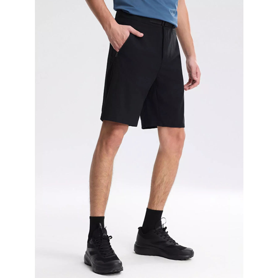 Men’s Plus Size Pocketed Lightweight Shorts Black / M Apparel and Accessories