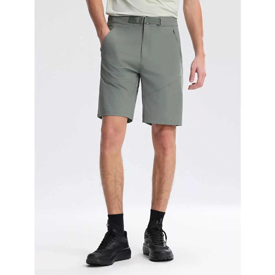 Men’s Plus Size Pocketed Lightweight Shorts Elegant Green / M Apparel and Accessories