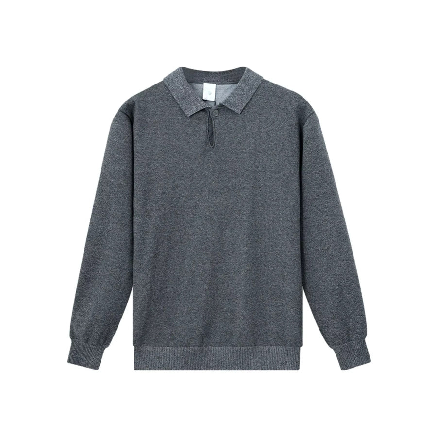 Men’s Plus Size Polo Collar Long Sleeve Sweater Apparel and Accessories