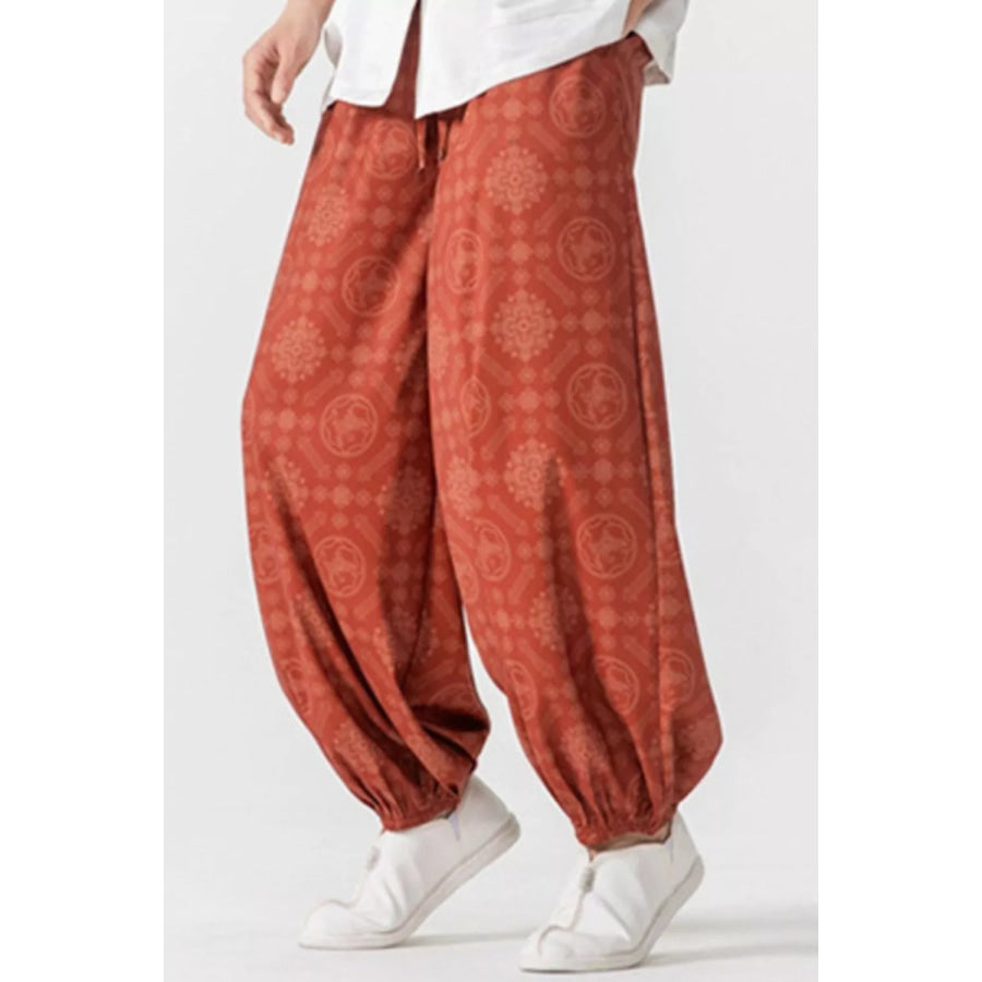 Men’s Plus Size Printed Loose Fit Harem Pants Apparel and Accessories