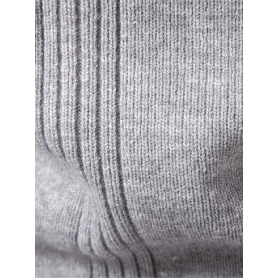 Men’s Plus Size Quarter-Zip Ribbed Knit Sweater Apparel and Accessories