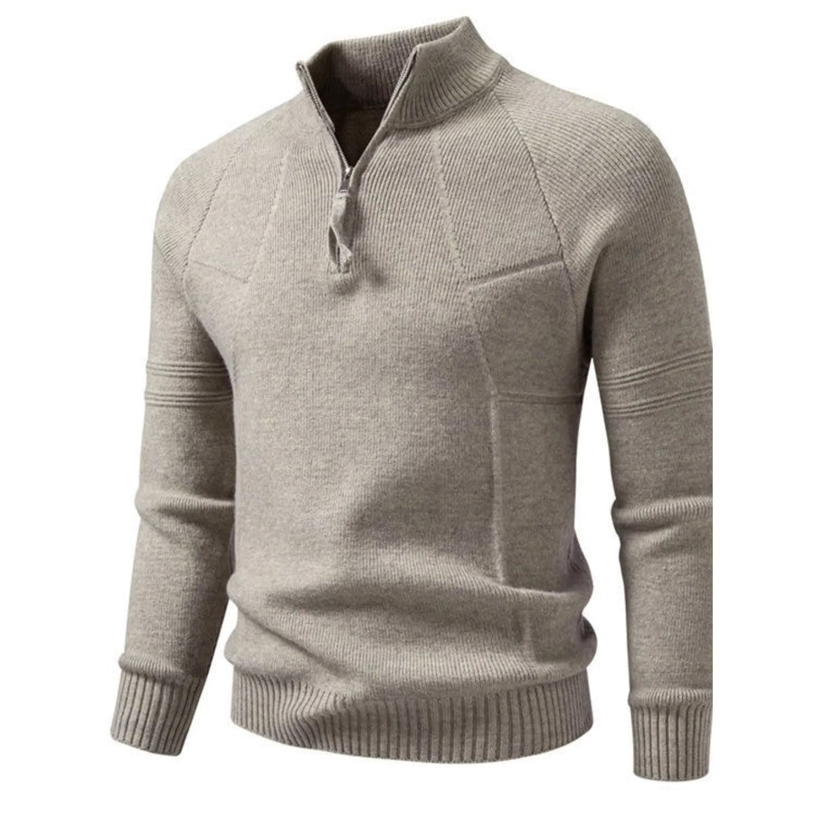 Men’s Plus Size Quarter-Zip Ribbed Knit Sweater Apparel and Accessories