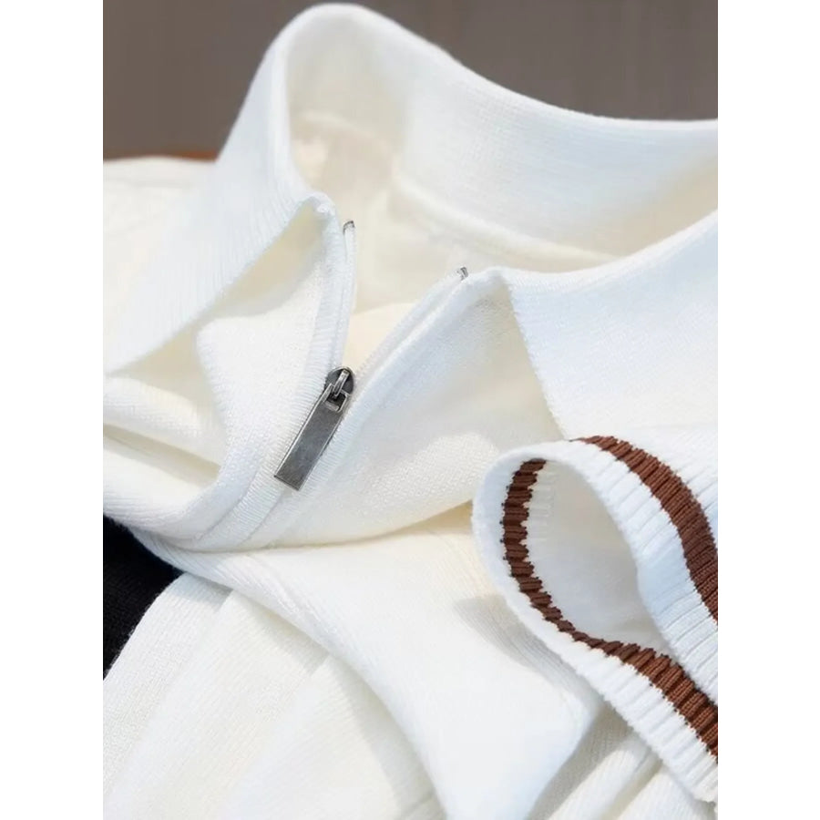 Men’s Plus Size Quarter Zip Short Sleeve Knit Polo Apparel and Accessories