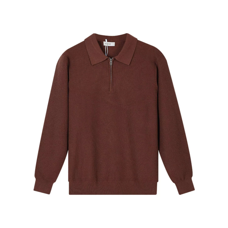 Men’s Plus Size Quarter-Zip Textured Knit Top Apparel and Accessories