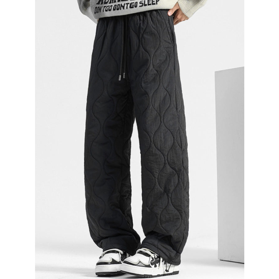 Men’s Plus Size Quilted Loose-Fit Pants Apparel and Accessories