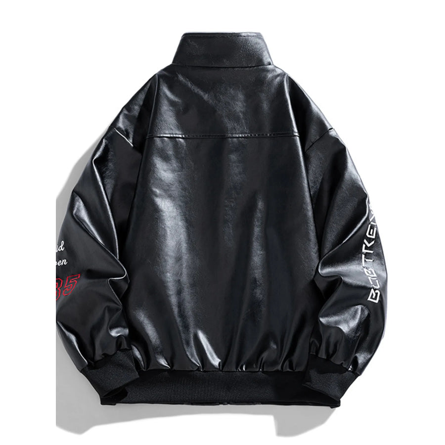 Men’s Plus Size Racing-Inspired Zip Up Jacket Apparel and Accessories