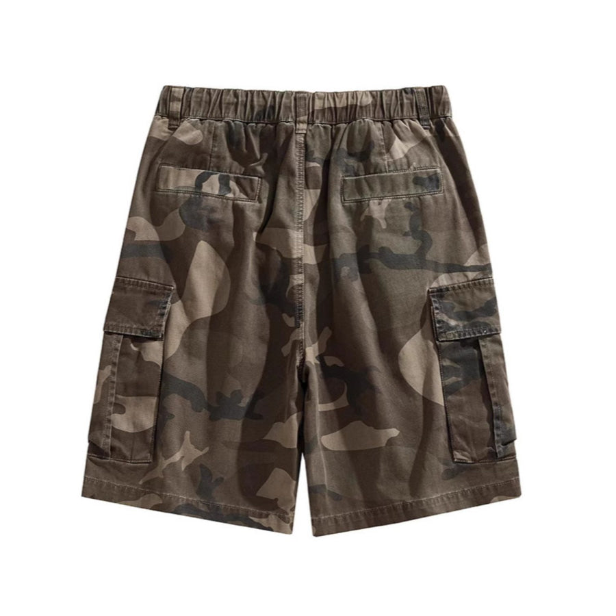 Men’s Plus Size Relaxed Fit Camo Cargo Shorts Tan / M Apparel and Accessories