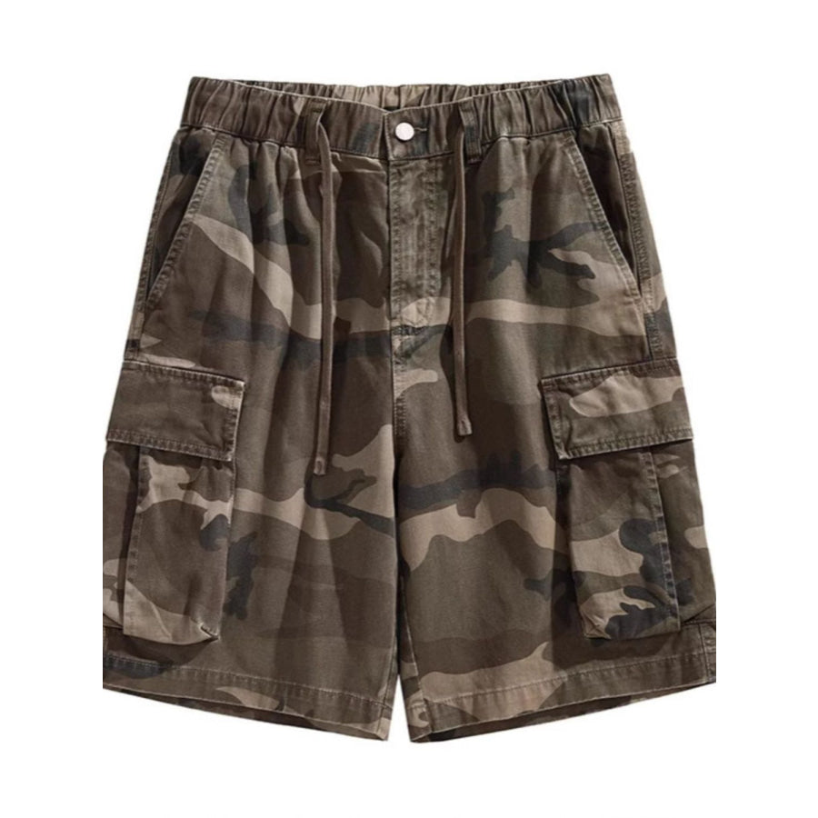 Men’s Plus Size Relaxed Fit Camo Cargo Shorts Tan / M Apparel and Accessories