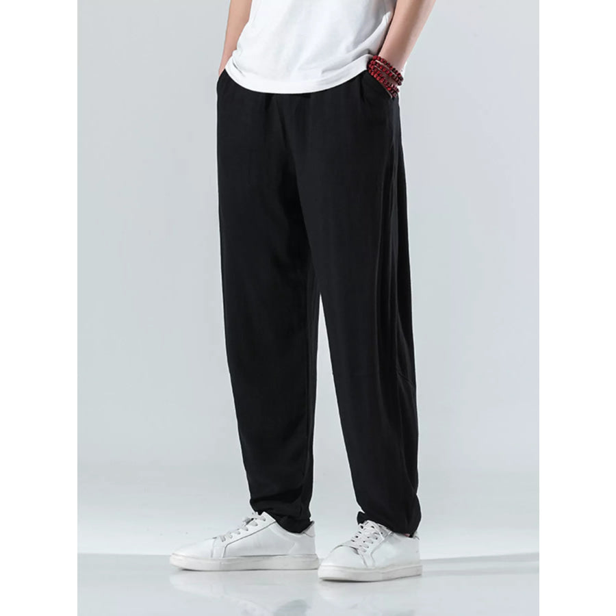 Men’s Plus Size Relaxed Fit Casual Pants Black / M Apparel and Accessories