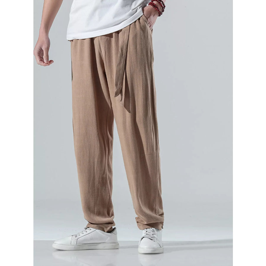 Men’s Plus Size Relaxed Fit Casual Pants Coffee / M Apparel and Accessories