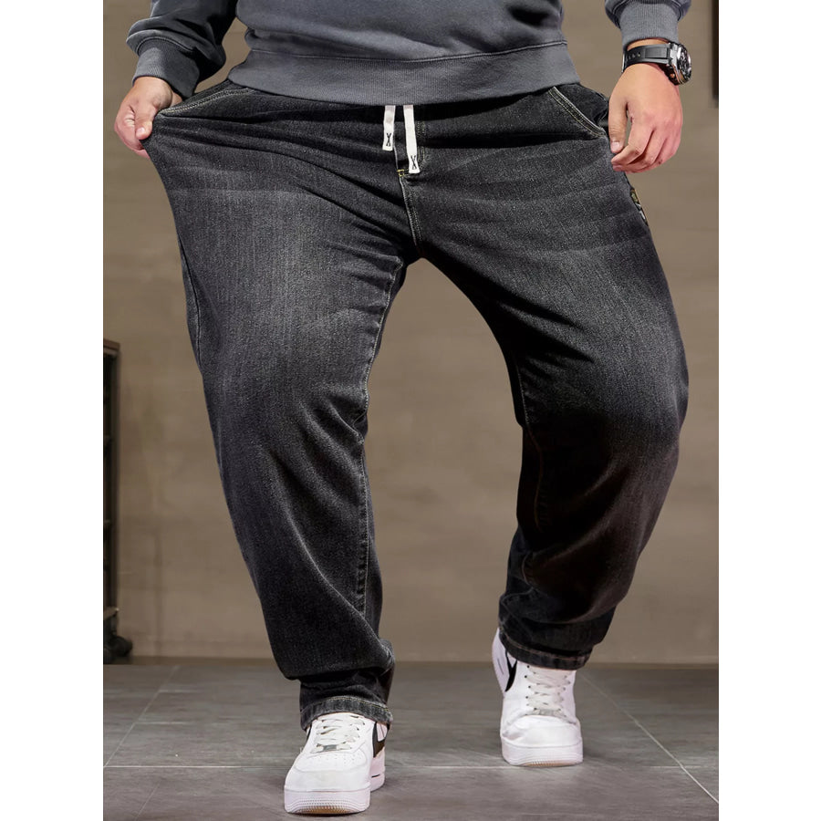Men’s Plus Size Relaxed Fit Drawstring Waist Jeans Apparel and Accessories