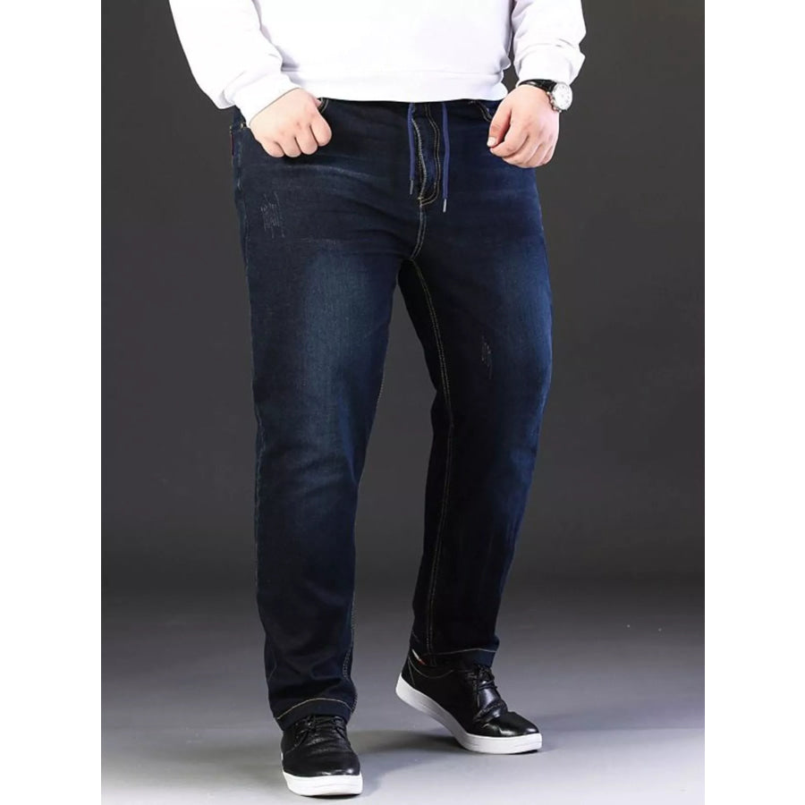 Men’s Plus Size Relaxed Fit Jeans Dark Blue / M Apparel and Accessories
