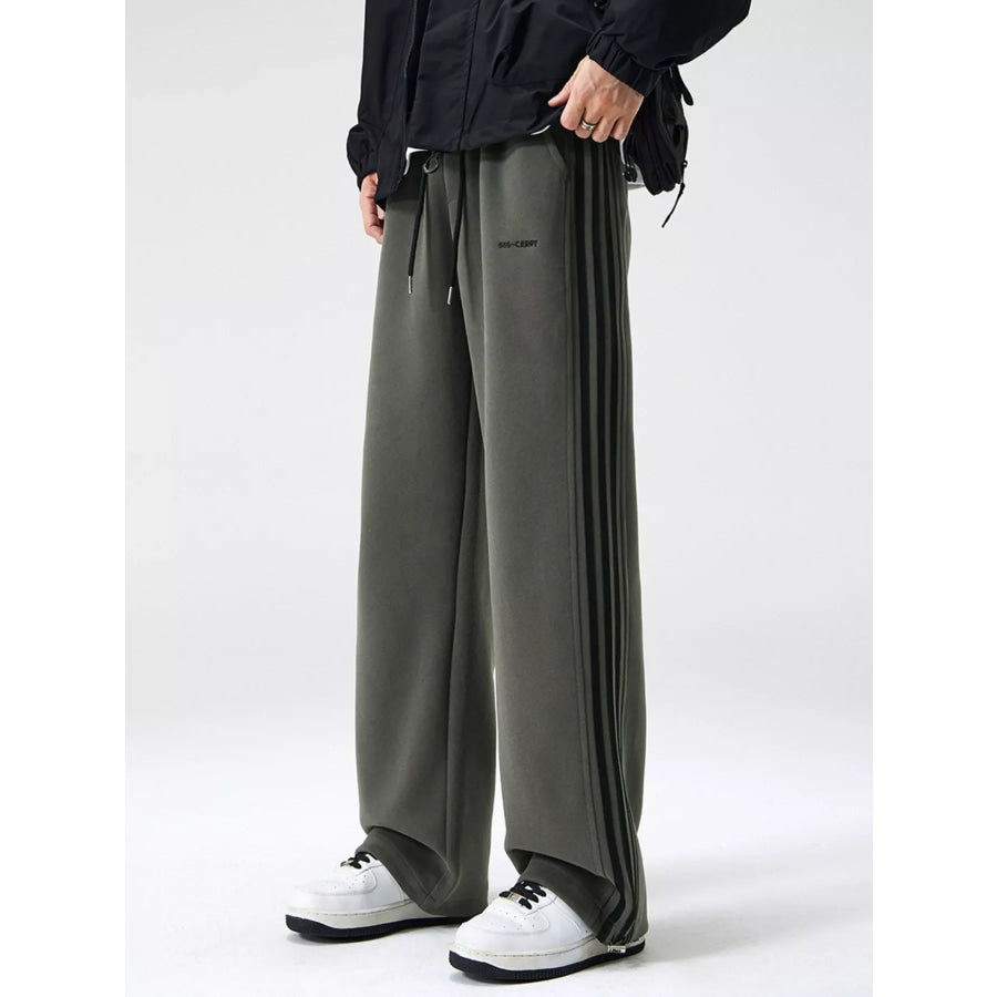 Men’s Plus Size Relaxed Fit Pants with Side Stripes Apparel and Accessories