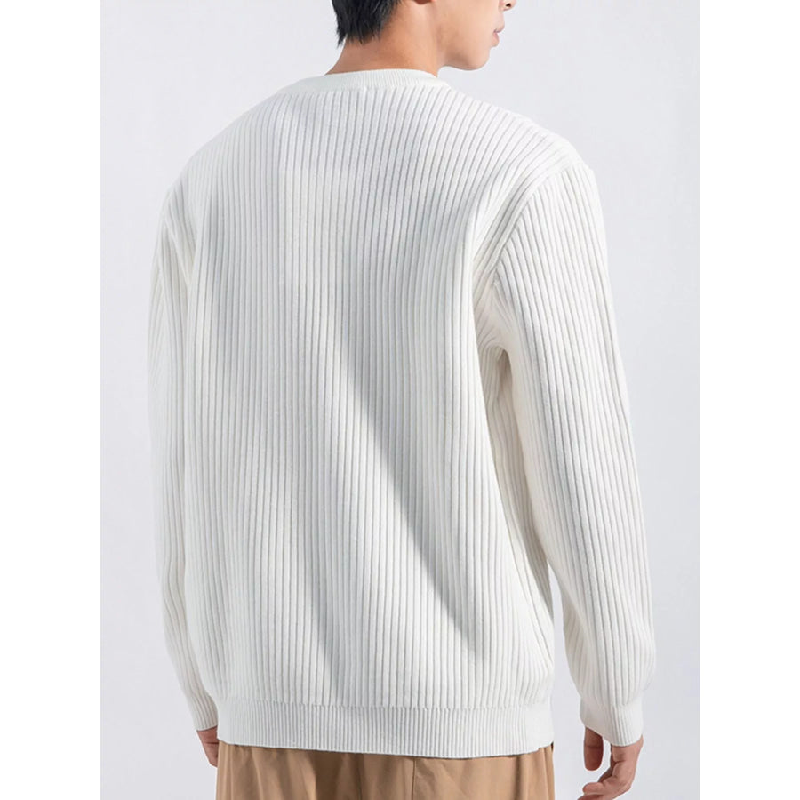 Men’s Plus Size Ribbed Button Detail Knit Top Apparel and Accessories
