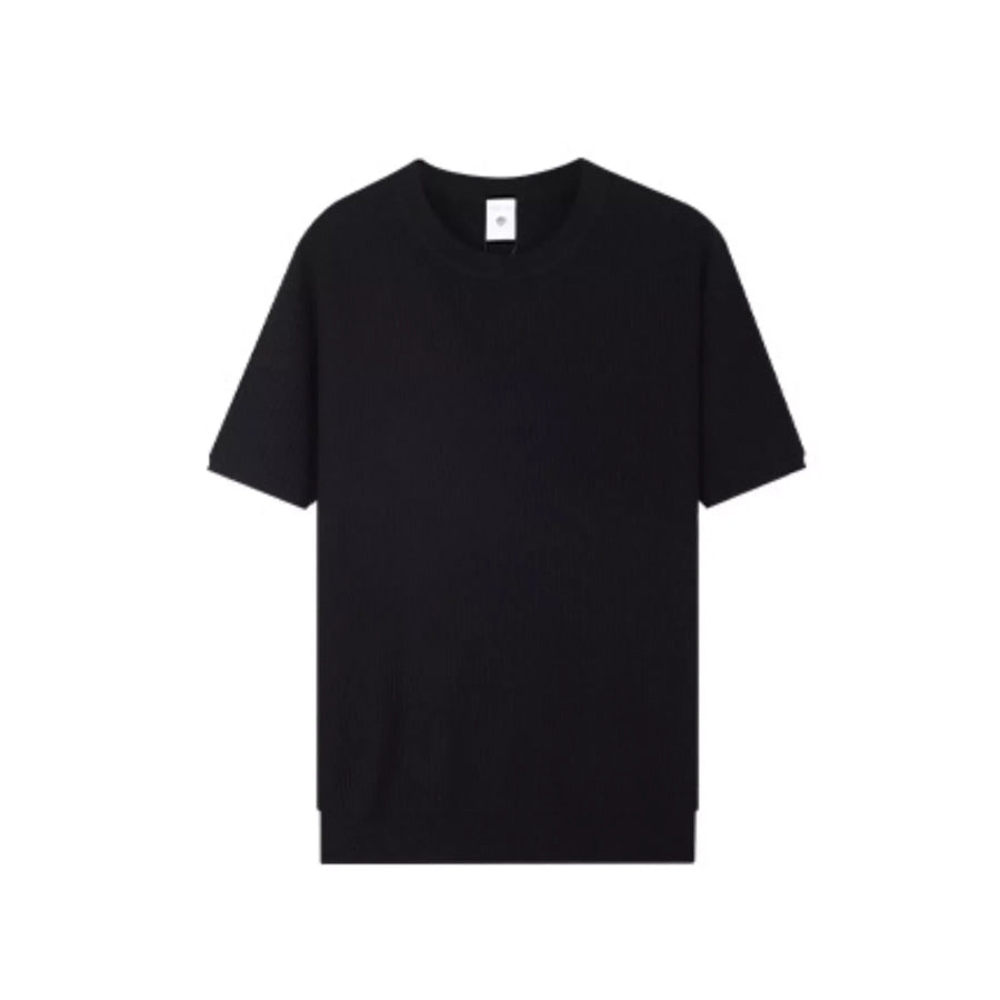 Men’s Plus Size Ribbed Knit Relaxed Fit T-Shirt Black / M Apparel and Accessories