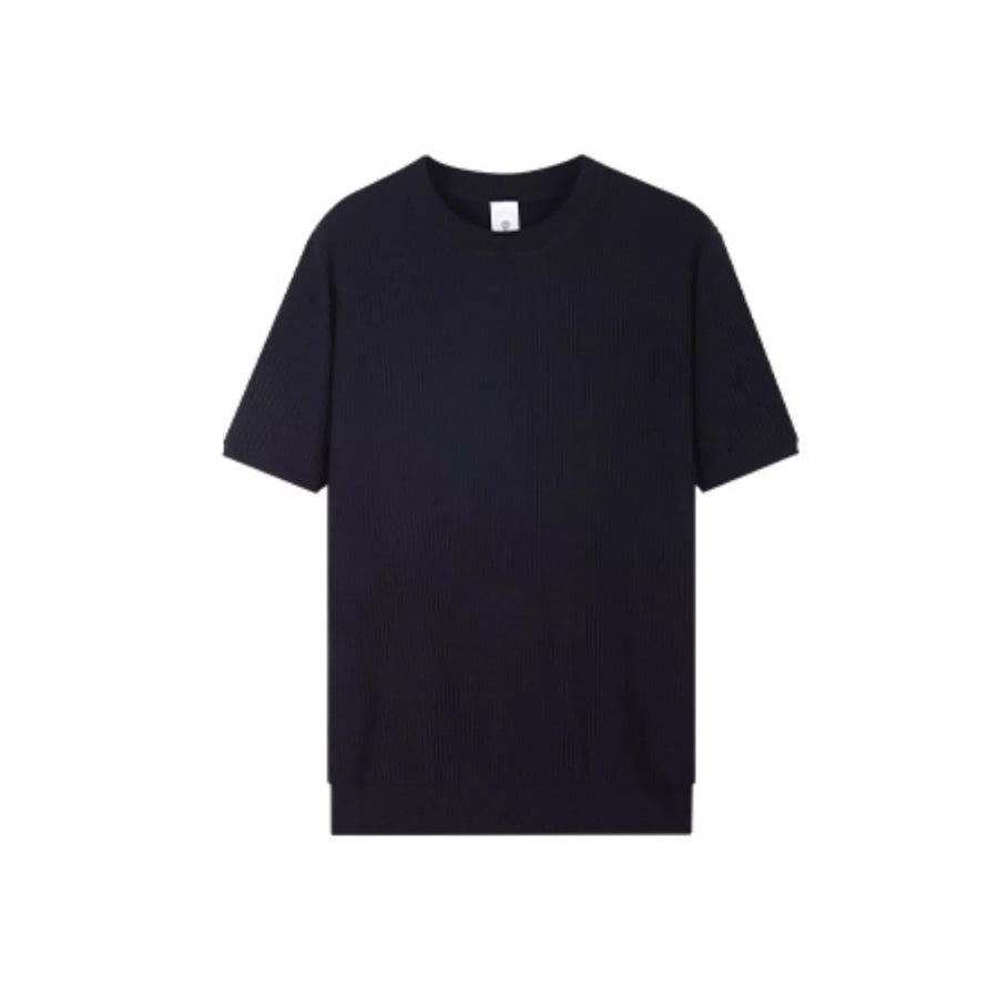 Men’s Plus Size Ribbed Knit Relaxed Fit T-Shirt Royal Blue / M Apparel and Accessories
