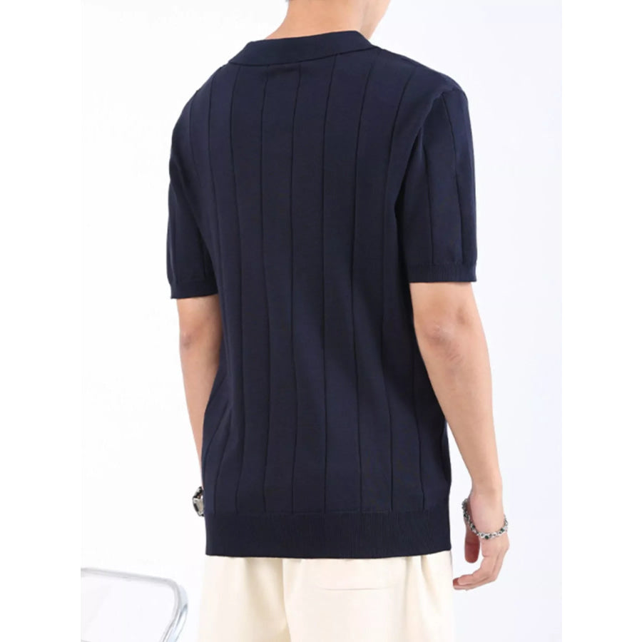 Men’s Plus Size Ribbed Knit Short Sleeve Polo Apparel and Accessories