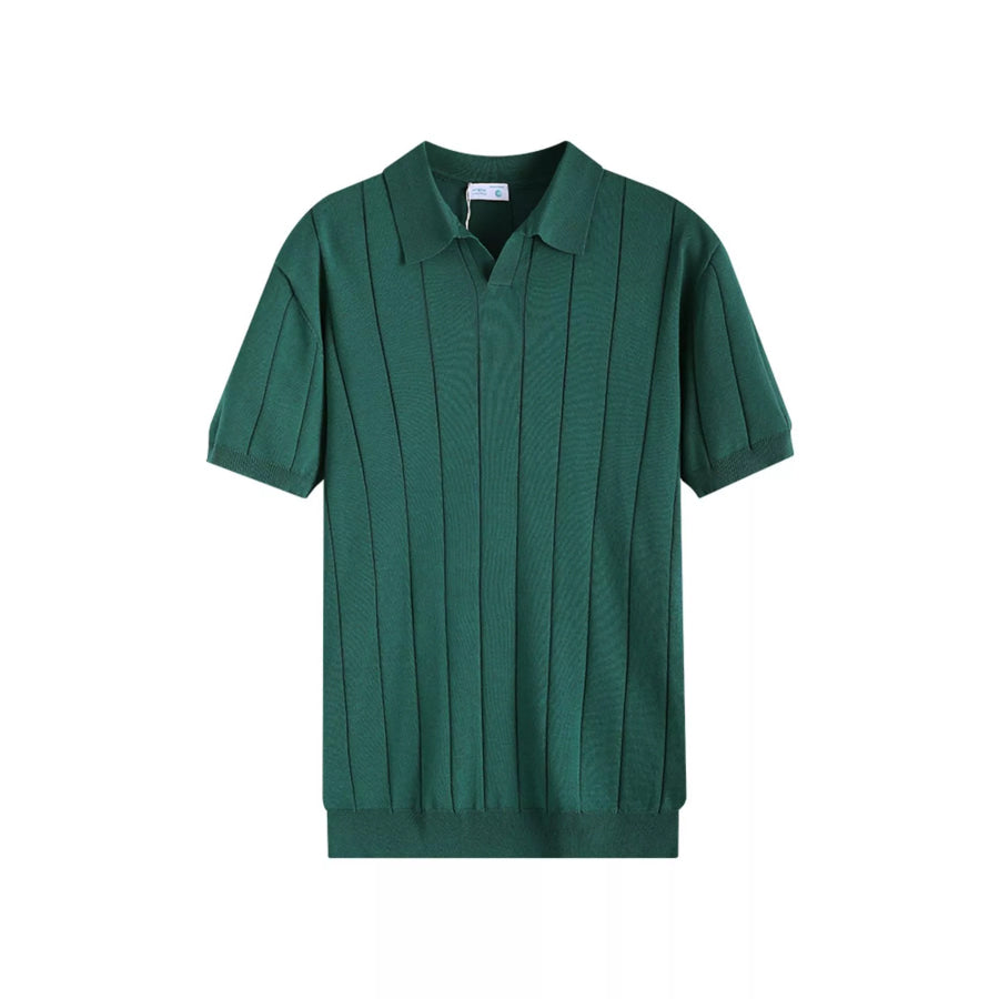 Men’s Plus Size Ribbed Knit Short Sleeve Polo Apparel and Accessories