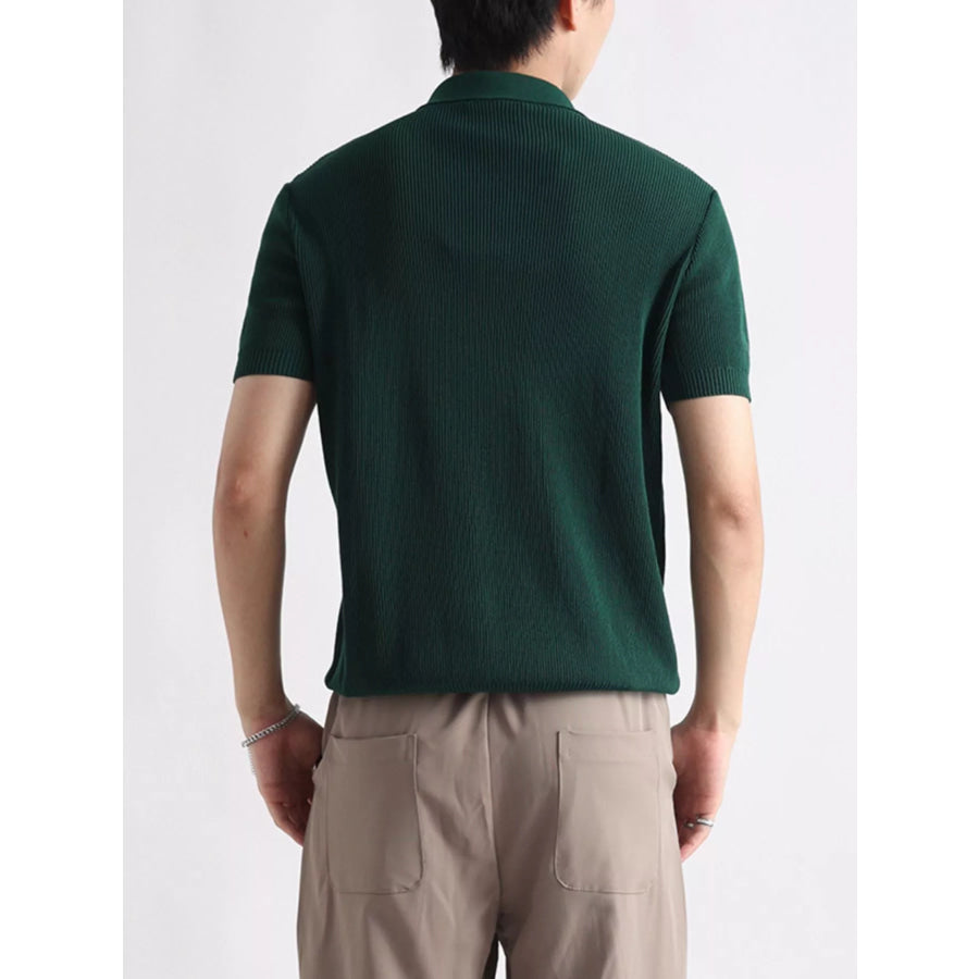 Men’s Plus Size Ribbed Knit Slim Fit Polo Apparel and Accessories
