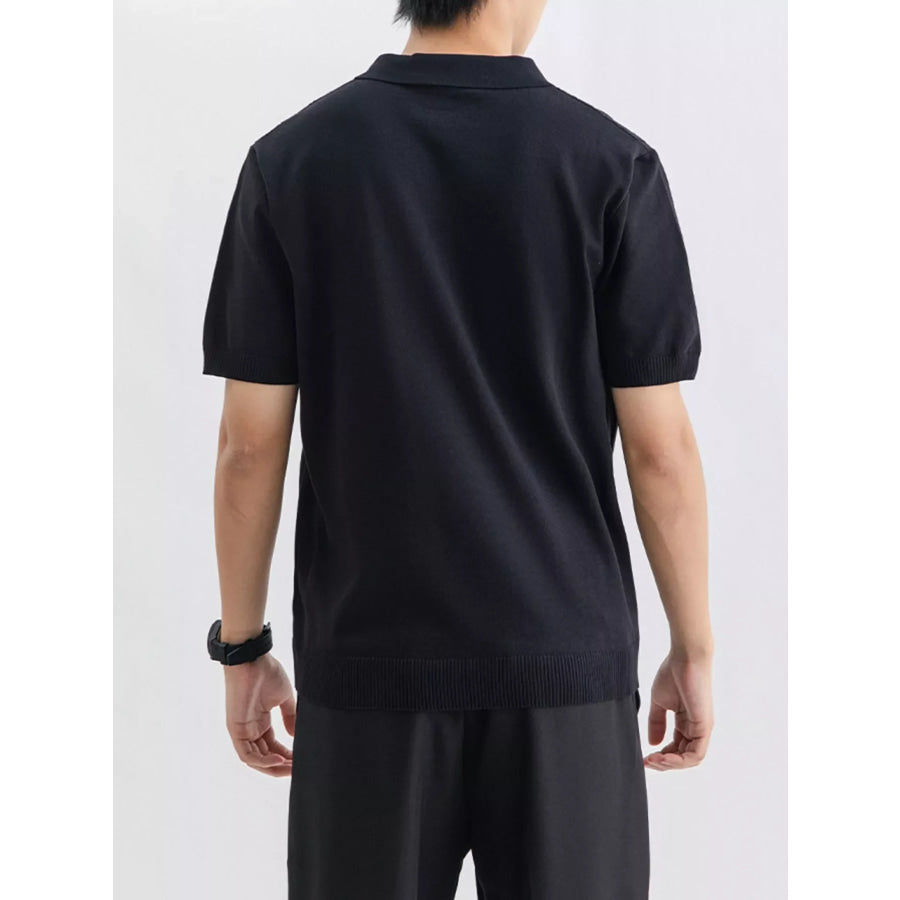 Men’s Plus Size Ribbed Knit Slim Fit Polo Apparel and Accessories