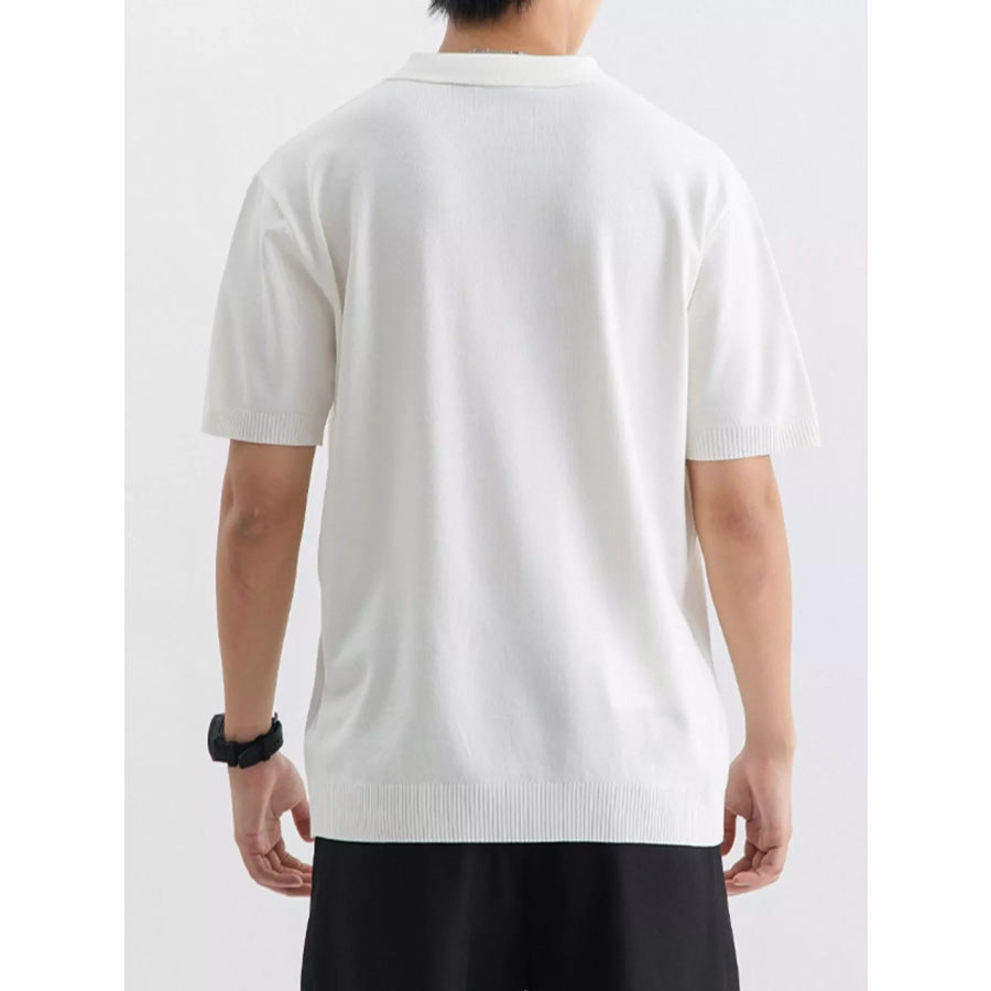 Men’s Plus Size Ribbed Knit Slim Fit Polo Apparel and Accessories