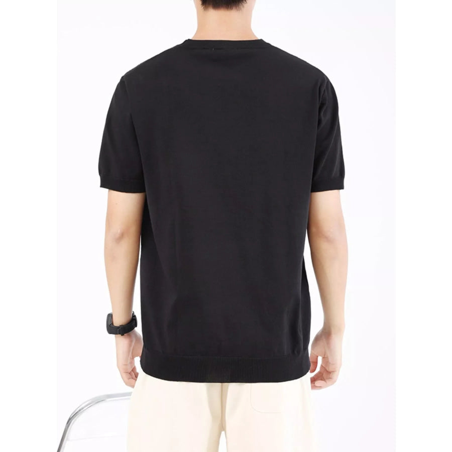 Men’s Plus Size Ribbed Knit Slim Fit T-Shirt Apparel and Accessories